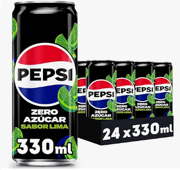 Pepsi Zero Azúcar Sabor Lima 24 latas de 330 ml
