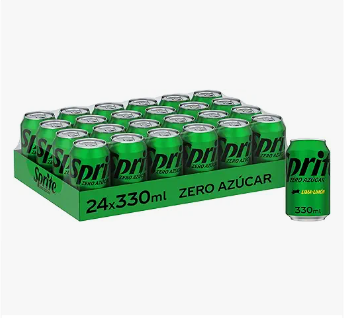 Sprite Sin Azúcar y sin Calorías Sabor Lima-Limón, 24 latas de 330 ml