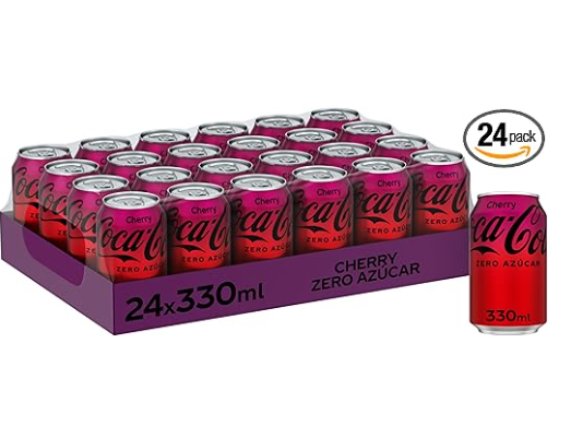 Coca-Cola Cherry Zero Azúcar Pack 24 Latas de 330 ml