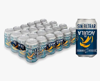 El Aguila Sin Filtrar Cerveza Lager Especial Pack Lata, 24 x 33cl