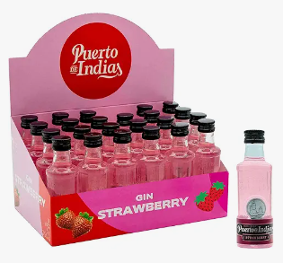 Puerto de Indias – Pack 24 miniaturas 5cl – Strawberry Premium Gin – 37.5º